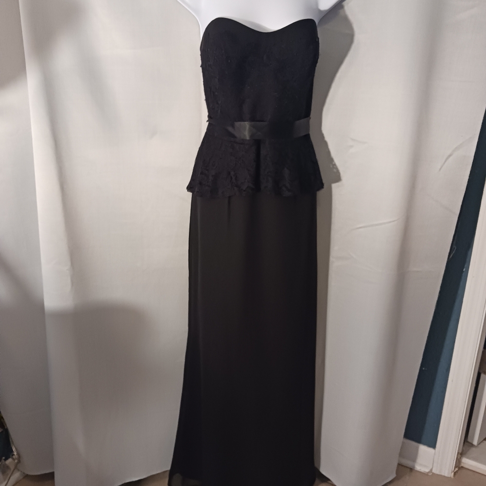 Wtoo Black Strapless Gown